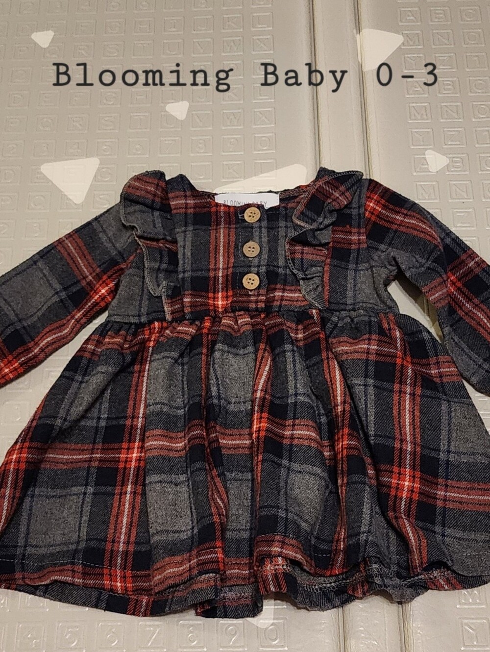 Flannel Red & Gray Plaid Ruffle-Trim Dress - 0-3 Months